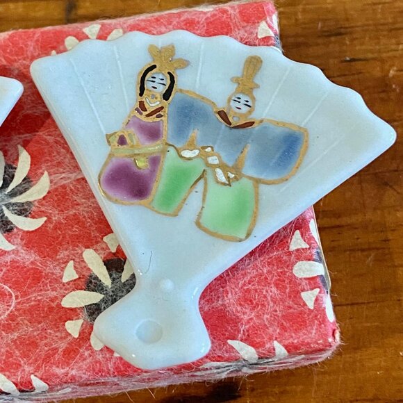 Set of 5 Vintage Porcelain Chopstick Rest w/box - Unused - Picture 9 of 12